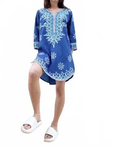 Debbie Katz Women's Embriodered Short Tunic In Blue