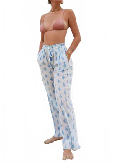 Debbie Katz Women's Hailey Pant In Ikat Blue In Multi