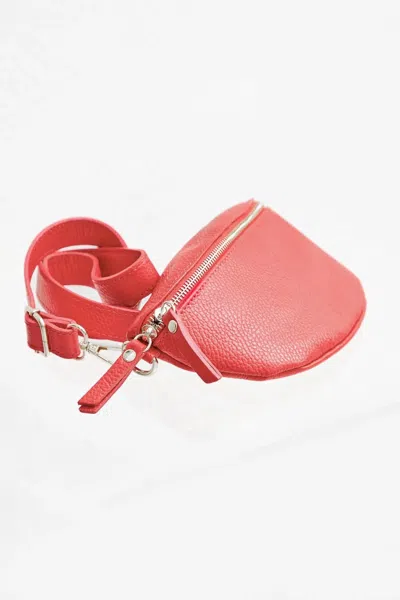 Debbie Katz Women Leather Fanny Handbag In Coral