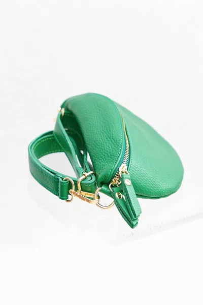 Debbie Katz Women Leather Fanny Handbag In Emerald Green