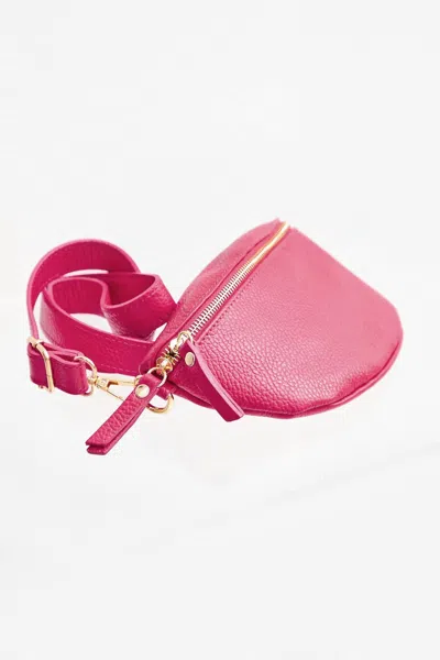 Debbie Katz Women Leather Fanny Handbag In Fuchsia/silver In Multi