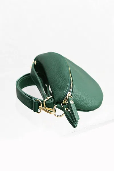 Debbie Katz Women Leather Fanny Handbag In Hunter Green
