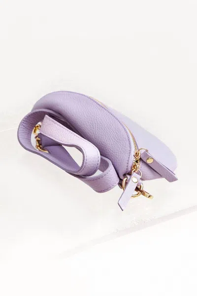 Debbie Katz Women Leather Fanny Handbag In Lilac In Blue