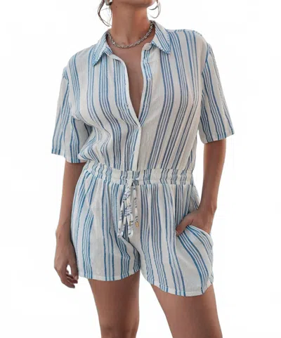 Debbie Katz Women's Sachi Romper In Blue, White, Silver