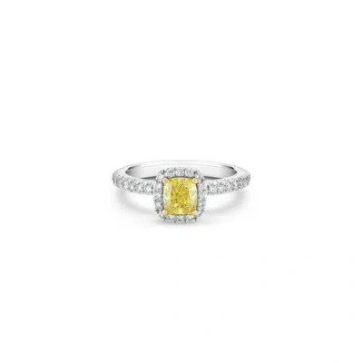 Debeers Aura Fancy Yellow Cushion-cut Diamond Ring