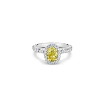 Debeers Aura Fancy Yellow Oval-shaped Diamond Ring