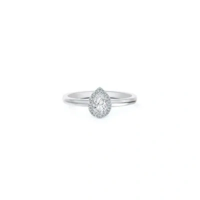Debeers Aura Pear-shaped Diamond Ring In White