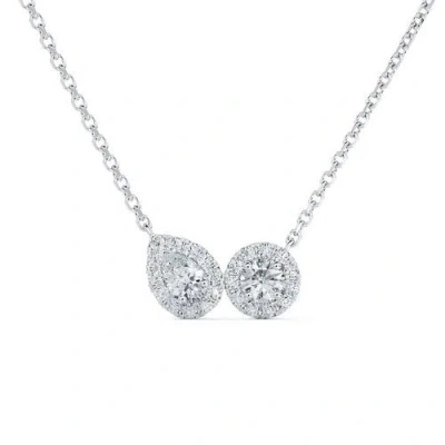 Debeers Aura Toi & Moi Pendant In White Gold