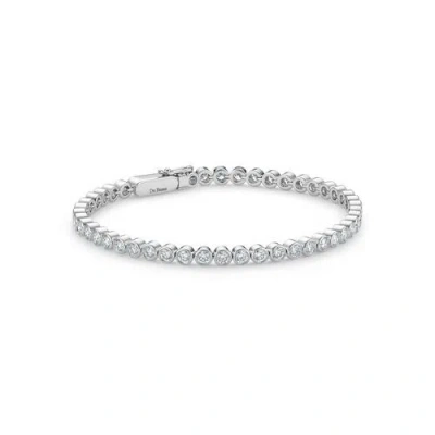 Debeers Db Classic Eternity Line Round Brilliant Diamond Bracelet In White Gold