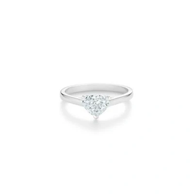 Debeers Db Classic Heart-shaped Diamond Ring In White