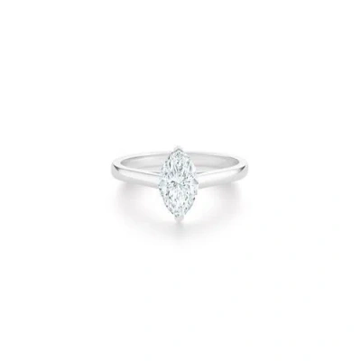 Debeers Db Classic Marquise-shaped Diamond Ring In White