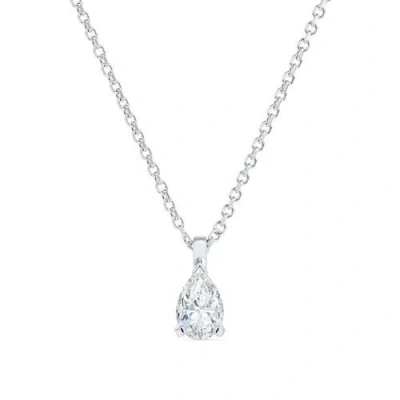Debeers Db Classic Pear-shaped Diamond Pendant In White