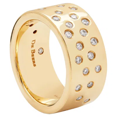 Pre-owned Debeers De Beers 9mm Wide Diamond Wide Band Dress Ring In Multi