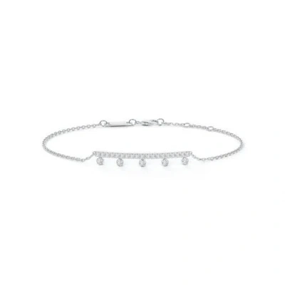 Debeers Dewdrop Line Bracelet On A Chain In White Gold