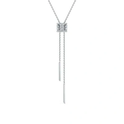 Debeers Dewdrop Slider Necklace In White Gold