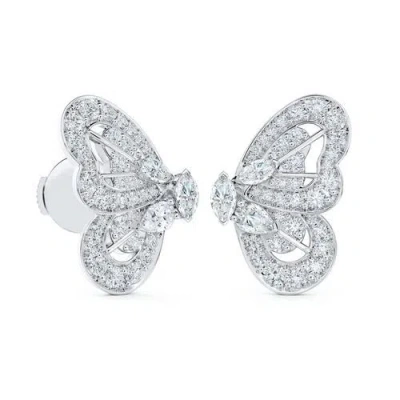 Debeers Portraits Of Nature Butterfly Earrings In Metallic