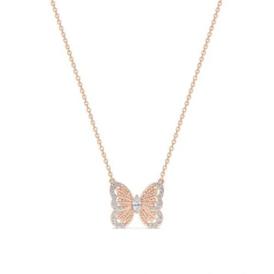Debeers Portraits Of Nature Butterfly Pendant In Rose Gold