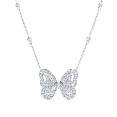 Debeers Portraits Of Nature Butterfly Pendant In White Gold