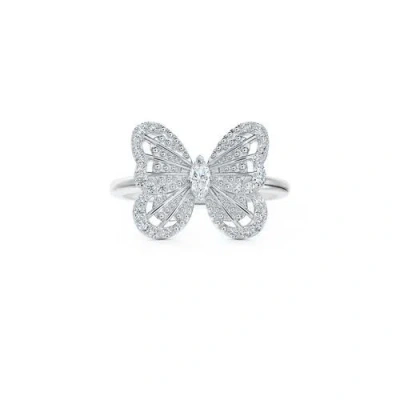 Debeers Portraits Of Nature Butterfly Ring In White Gold