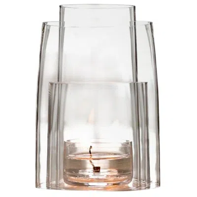 Pre-owned Deborah Ehrlich Crystal Tea Light Hurricane Lantern By  In Transparent