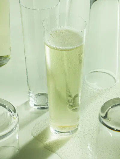 Deborah Ehrlich Hand-blown Crystal Champagne Glasses (set Of 4) In Green