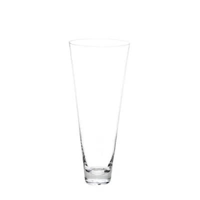 Pre-owned Deborah Ehrlich Set Of 4  Simple Crystal Pilsner Glasses, Handblown In Sweden In Gray