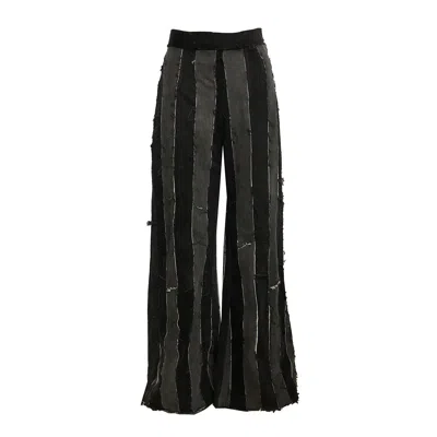 Deborah Lindquist Eco Lifestyle Black Wide Leg Layla Stripe Denim Jean