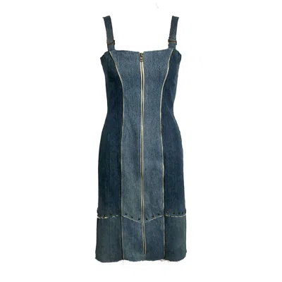 Deborah Lindquist Eco Lifestyle Women's Sadie Denim Dress Blues In Black/blue
