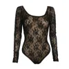 Deborah Lindquist Eco Lifestyle Women's Black Lacey Bodysuit In Black