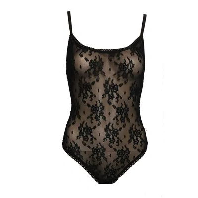 Deborah Lindquist Eco Lifestyle Women's Black Vera Lace Bodysuit
