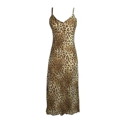 Deborah Lindquist Eco Lifestyle Women's Brown Loretta Vegan Leopard Slipdress