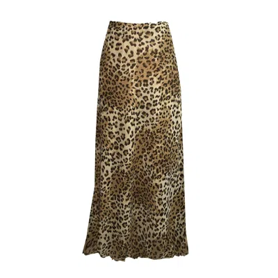 Deborah Lindquist Eco Lifestyle Women's Brown Valerie Vegan Leopard Skirt