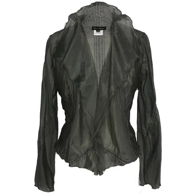 Deborah Lindquist Eco Lifestyle Women's Elinor Flutter Front Jacket Steel Grey In Gray