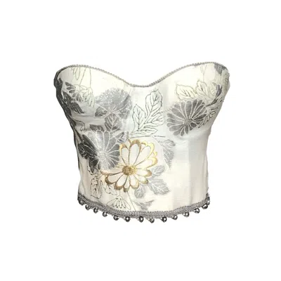 Deborah Lindquist Eco Lifestyle Women's Gold / White / Silver Chaya Kimono Bustier In Neutral
