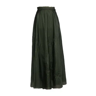 Deborah Lindquist Eco Lifestyle Women's Green Amelia Maxi Parachute Skirt Olive