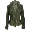 Deborah Lindquist Eco Lifestyle Women's Green Elinor Flutter Front Jacket In Green
