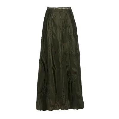 Deborah Lindquist Eco Lifestyle Women's Green Olivia Maxi Parachute Skirt Olive