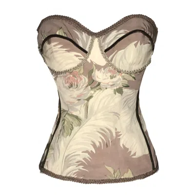 Deborah Lindquist Eco Lifestyle Women's Neutrals Feather & Rose Bustier In Green