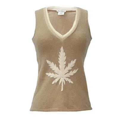 Deborah Lindquist Eco Lifestyle Women's Neutrals Hemp Leaf Sweater Vest