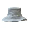 Deborah Lindquist Eco Lifestyle Women's Studded Bleached Blue Denim Bucket Hat