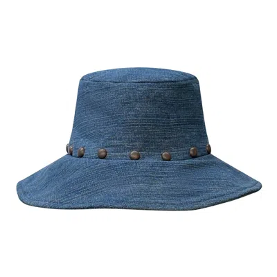 Deborah Lindquist Eco Lifestyle Women's Studded Medium Blue Denim Bucket Hat