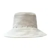 Deborah Lindquist Eco Lifestyle Women's Studded White Denim Bucket Hat