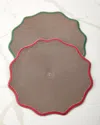 Deborah Rhodes Autumn Piped Oxford Placemats, Set Of 4 In Holiday Red