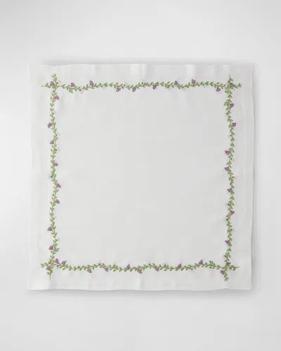 Deborah Rhodes Cottage Garden Napkins, Set Of 4 In White