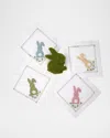 Deborah Rhodes Cottontail Embroidered Cocktail Napkins, Set Of 4