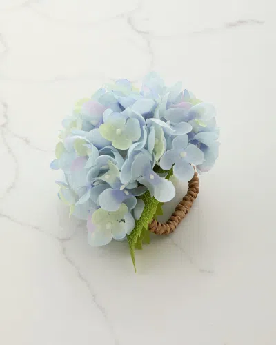 Deborah Rhodes Hydrangea Blossom Napkin Ring In Blue