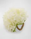Deborah Rhodes Hydrangea Blossom Napkin Ring In Cream