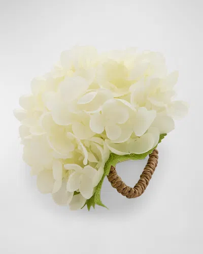 Deborah Rhodes Hydrangea Blossom Napkin Ring In White