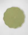 Deborah Rhodes Piped Round Scallop Placemats, Set Of 4 In Green