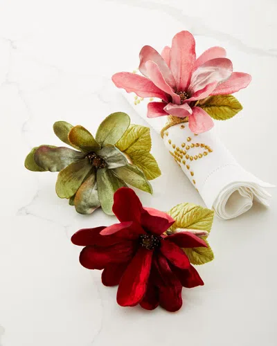 Deborah Rhodes Plush Magnolia Napkin Ring In Pink
